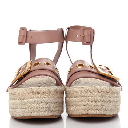 Christian Dior Calfskin D-Dior Espadrille Platform Sandals 37 Rose De Vents 2 of 10