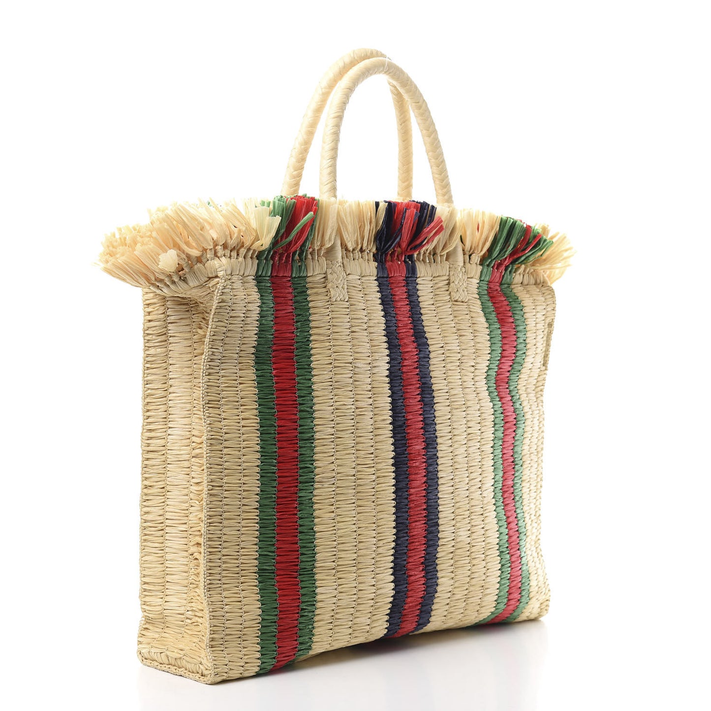 Raffia Linen Web Cestino Tote Bag