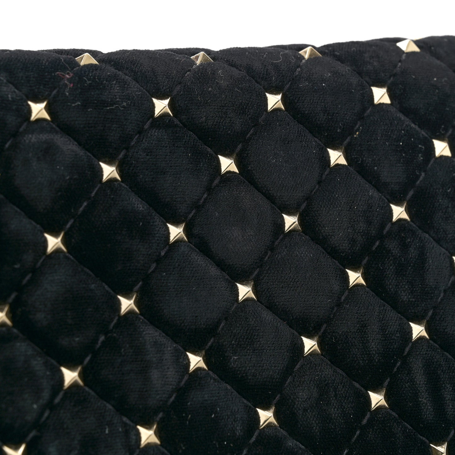 Velvet Rockstud Spike Wallet on Chain Black
