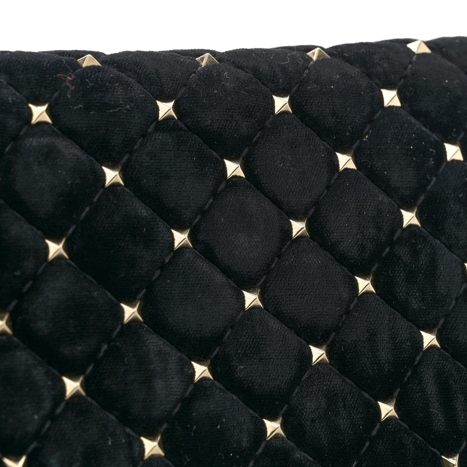 Valentino Garavani Velvet Rockstud Spike Wallet on Chain Black 11 of 11