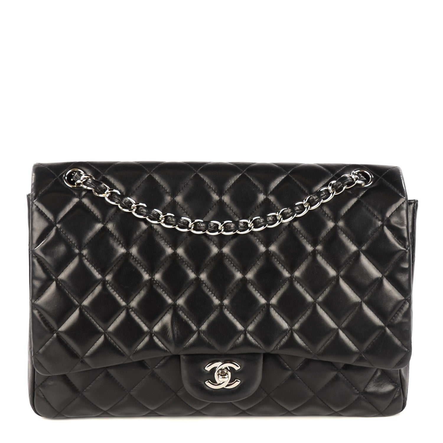 Chanel Lambskin Quilted Maxi Single Flap Black 1 of 8