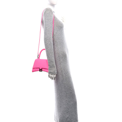 Balenciaga Shiny Box Calfskin Small Hourglass Top Handle Bag Fluo Pink 2 of 9