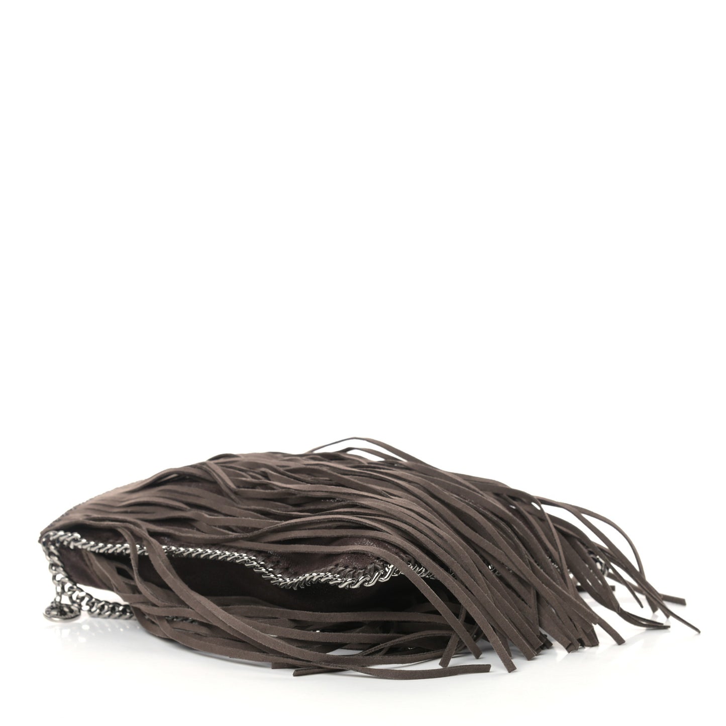 Shaggy Deer Fringe Flat Crossbody Brown