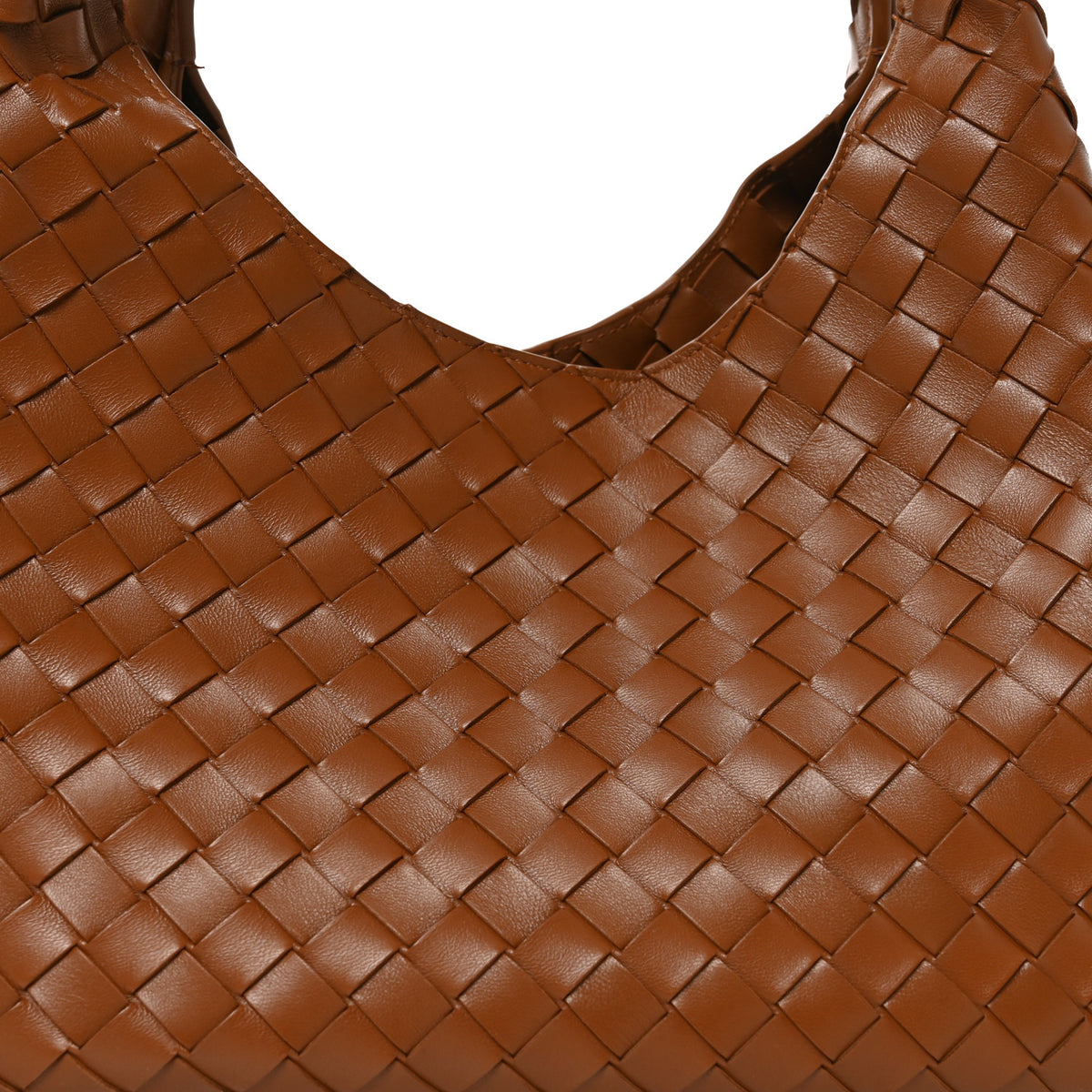Nappa Intrecciato Medium Campana Shoulder Bag Tannin