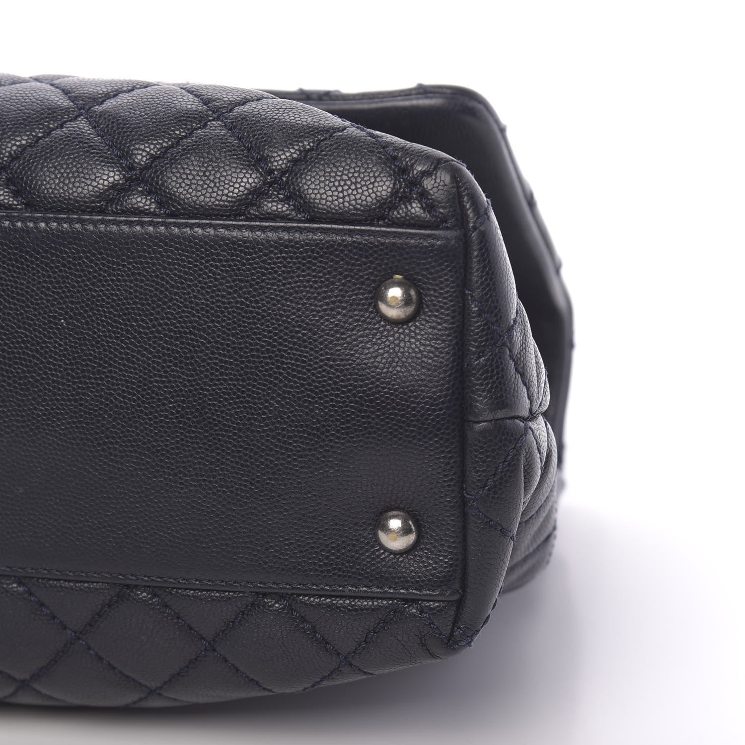 Chanel Caviar Quilted Medium Coco Handle Flap Navy Blue 11 of 14