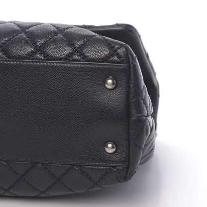 Chanel Caviar Quilted Medium Coco Handle Flap Navy Blue 11 of 14