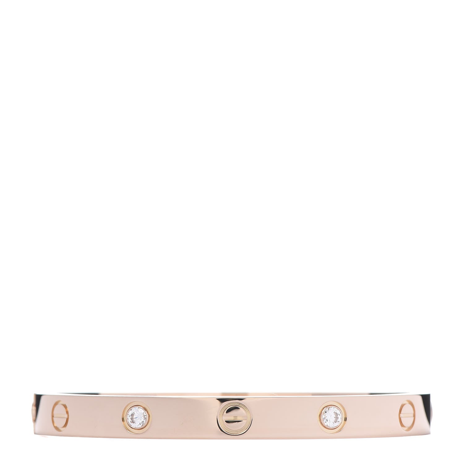 Cartier 18K Pink Gold 4 Diamond LOVE Bracelet 16 3 of 6