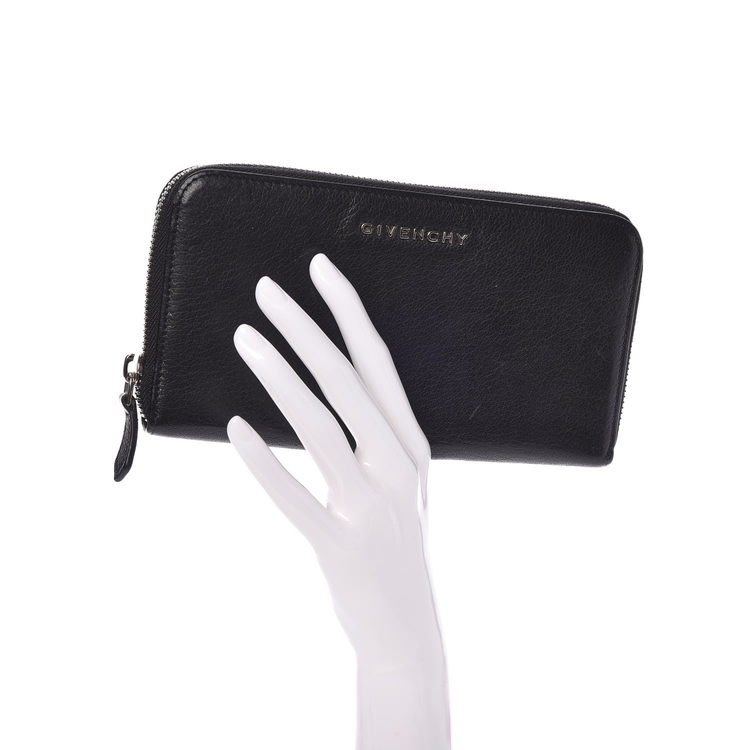 Givenchy Sugar Goatskin Pandora Zip Around Wallet Black 2 of 7