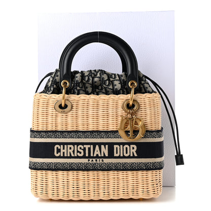 Christian Dior Wicker Oblique Medium Lady Dior Bag Blue 10 of 10