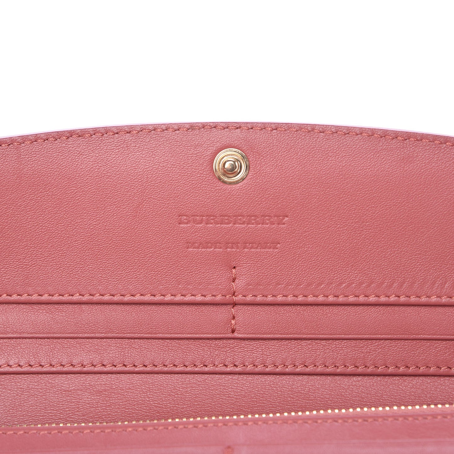 Calfskin Horseferry Check Porter Continental Wallet Copper Pink