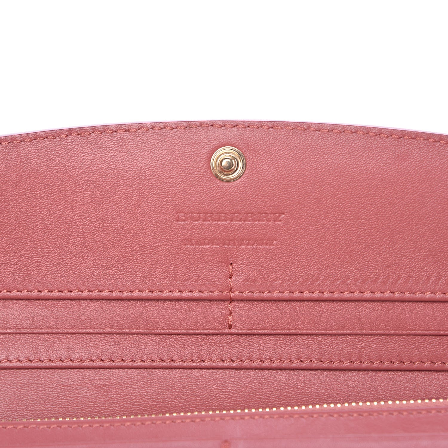 Burberry Calfskin Horseferry Check Porter Continental Wallet Copper Pink 6 of 7