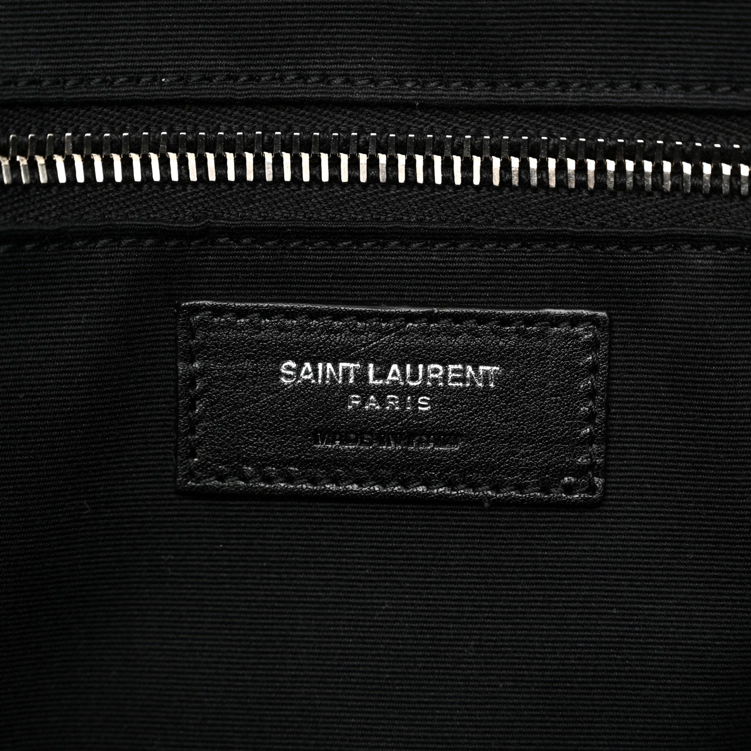 Saint Laurent Raffia Linen Calfskin Rive Gauche Tote Naturale Black 6 of 11