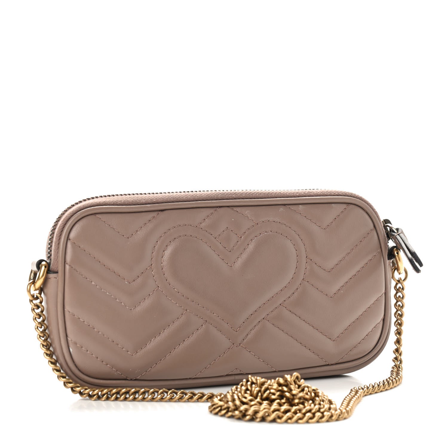 Gucci Calfskin Matelasse Mini GG Marmont Chain Crossbody Bag Porcelain Rose 3 of 8