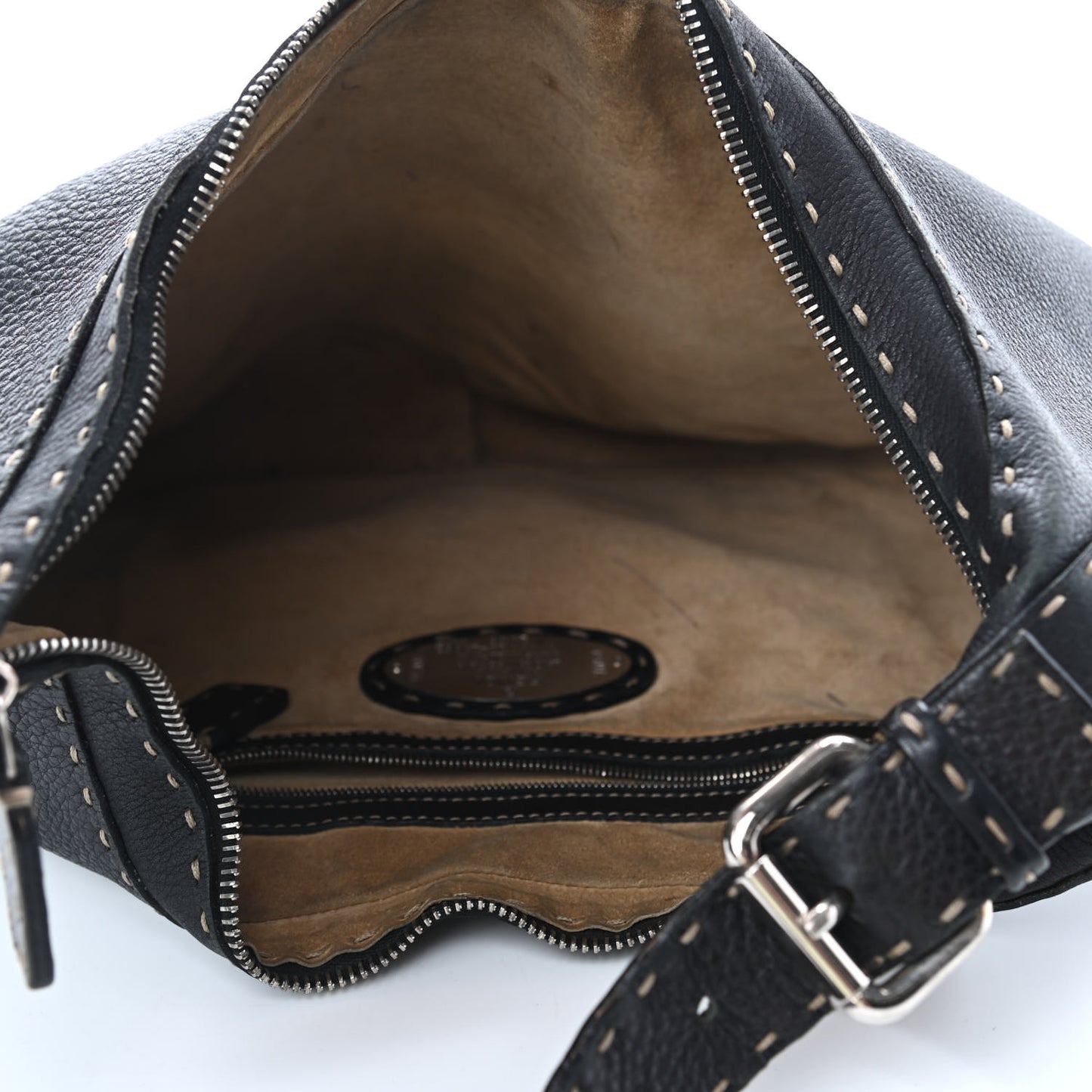 Calfskin Romano Selleria Hobo Black