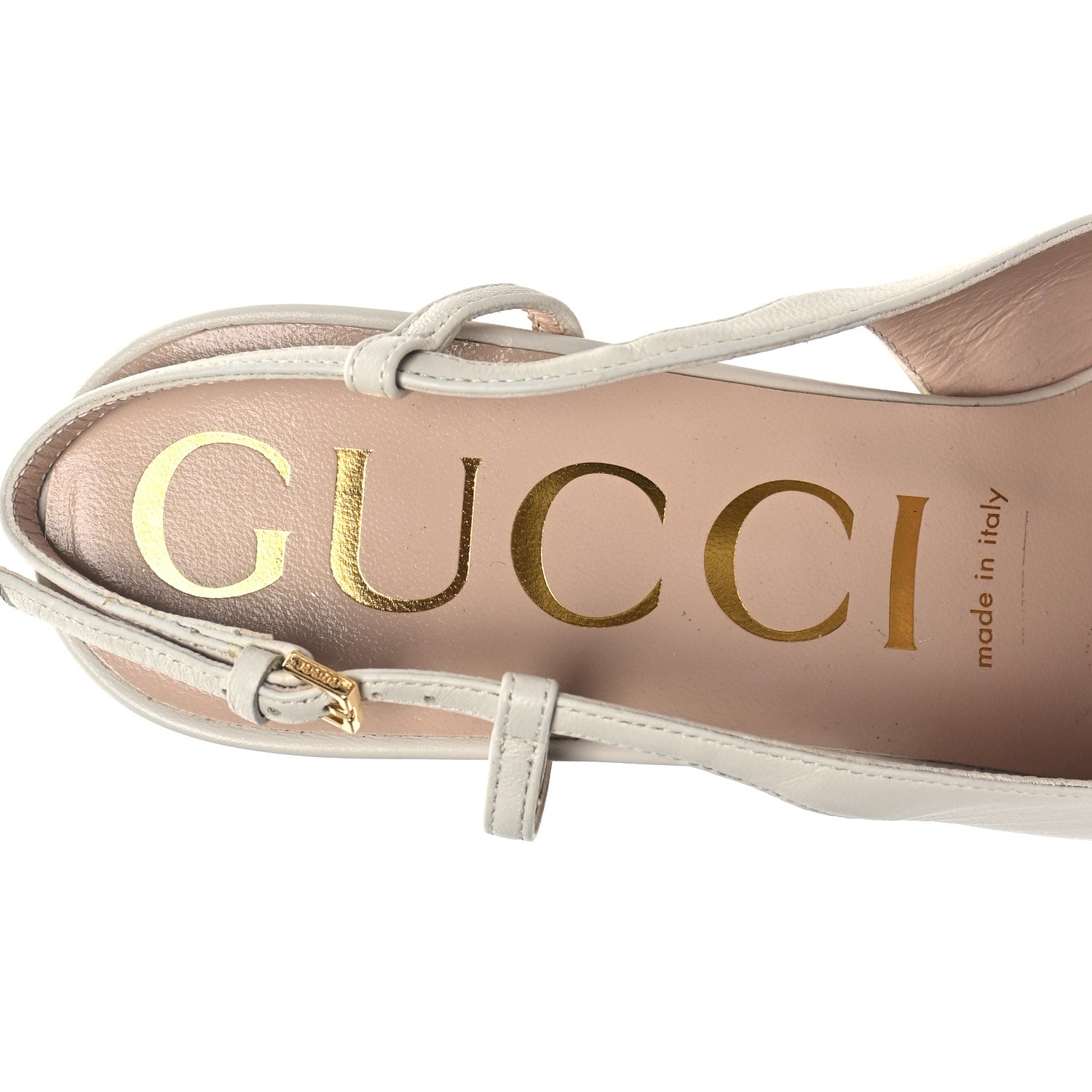 Gucci Nappa Horsebit Platform 35/120mm Slingback Pumps 40 New Mystic White 7 of 7