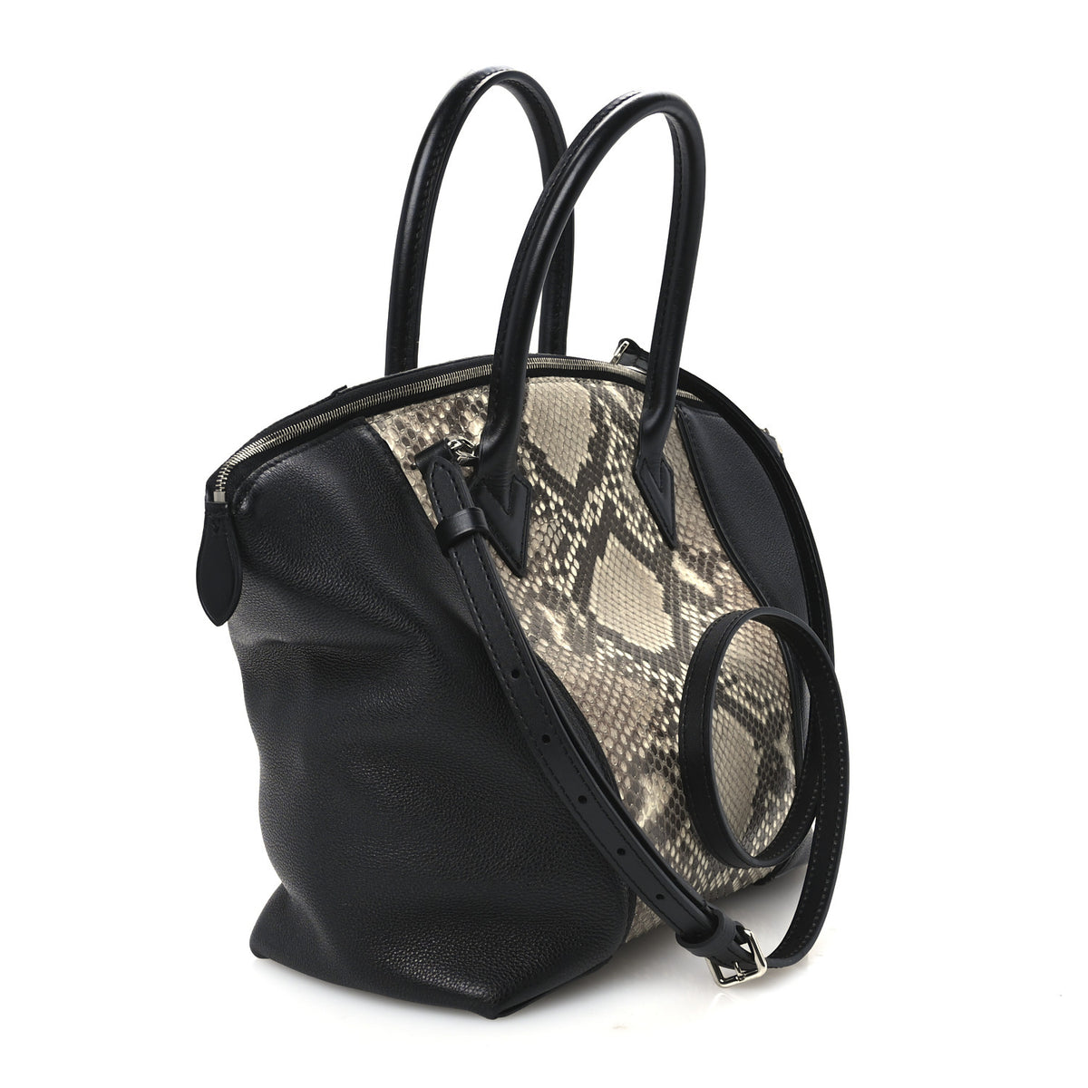 Louis Vuitton Snakeskin Soft Lockit PM Black 3 of 10