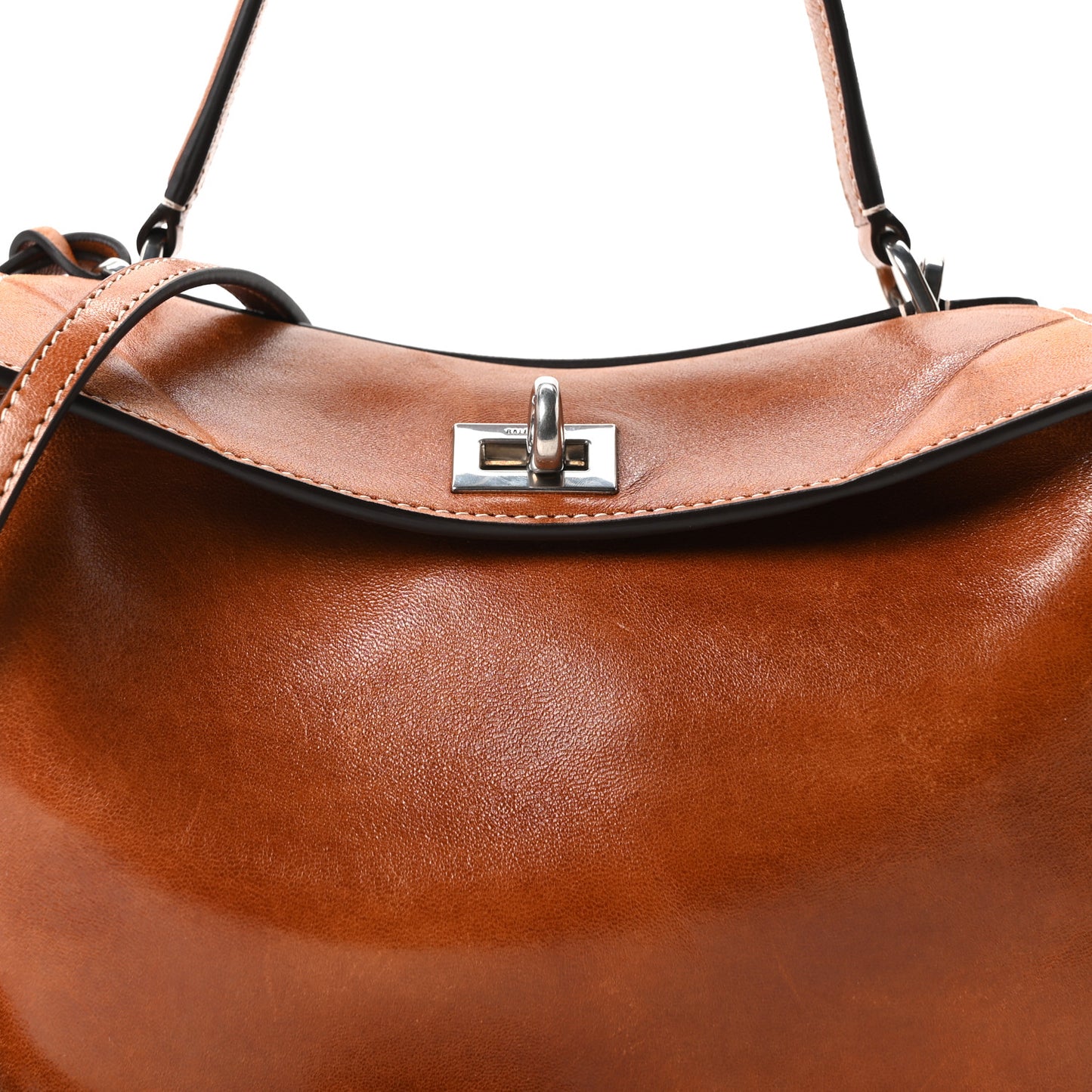 Vegetable Tanned Lambskin Mini Rodeo Top Handle Handbag Tan Cowboy