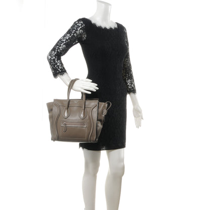 Celine Drummed Calfskin Micro Luggage Souris 2 of 7
