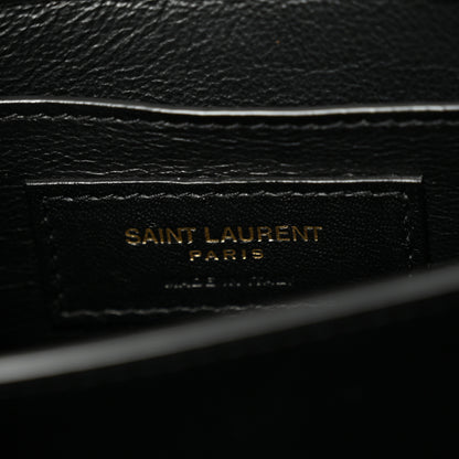 Saint Laurent Calfskin Mini Classic Monogram Cassandra Top Handle Black Tan 6 of 10