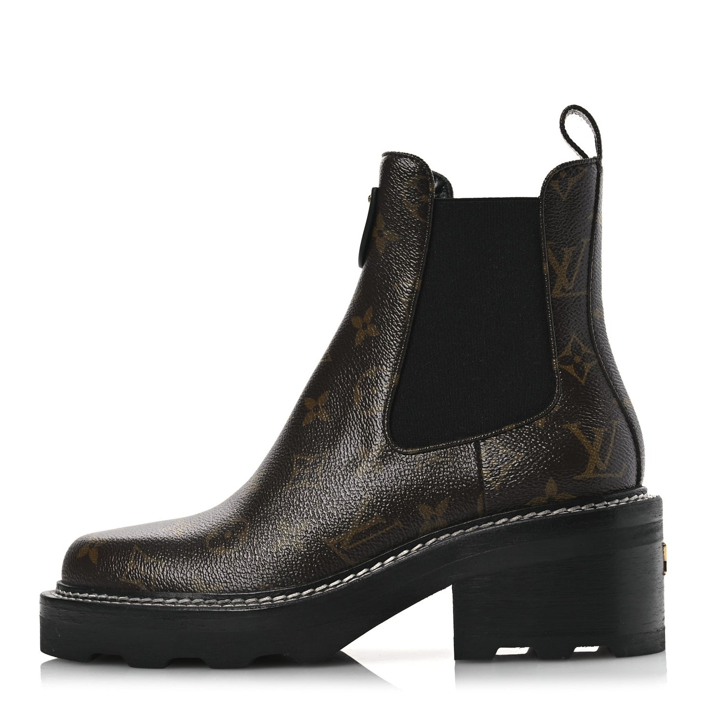 Patent Monogram LV Beaubourg Ankle Boots 37.5 Black