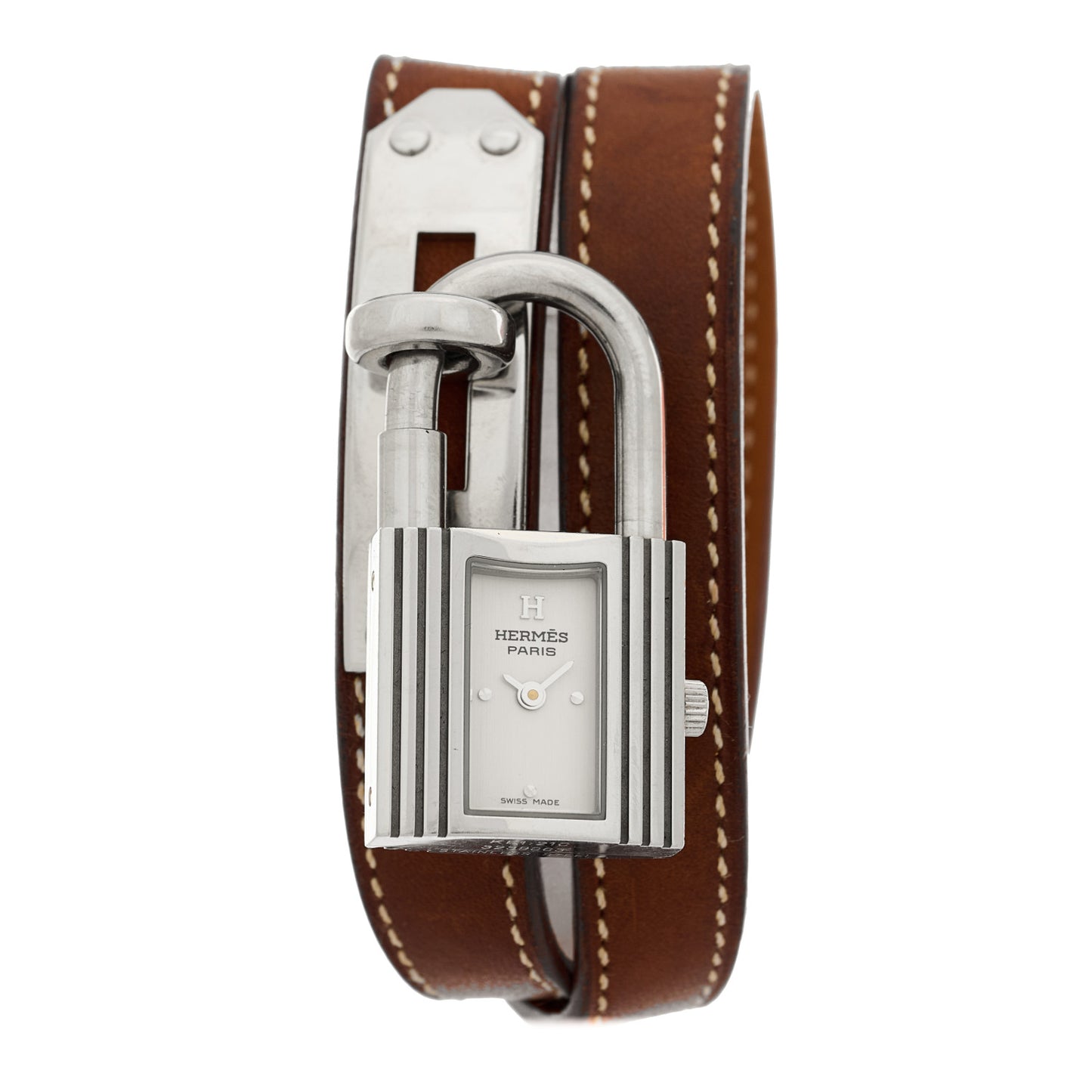 Stainless Steel Barenia 20mm Kelly Cadena Double Tour Quartz Watch Fauve