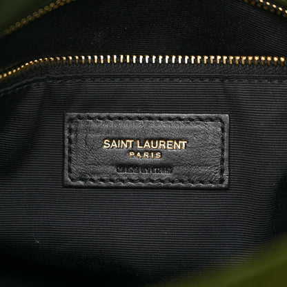 Saint Laurent Velvet Quilted Small Loulou Puffer Monogram Chain Satchel Kaki Musk 6 of 10