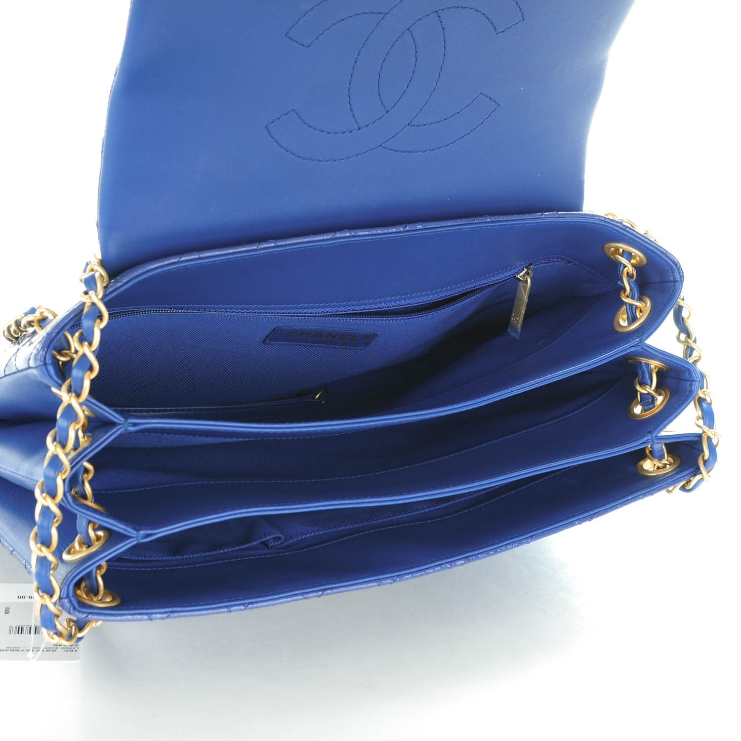Chanel Patent Quilted 3 Pocket Accordion Flap Navy 5 of 8