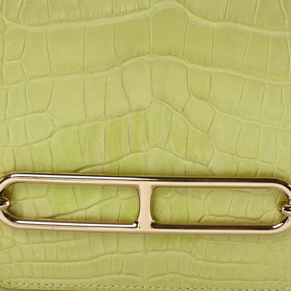 Hermes Matte Alligator Mini Sac Roulis Jaune Bourgeon 8 of 10