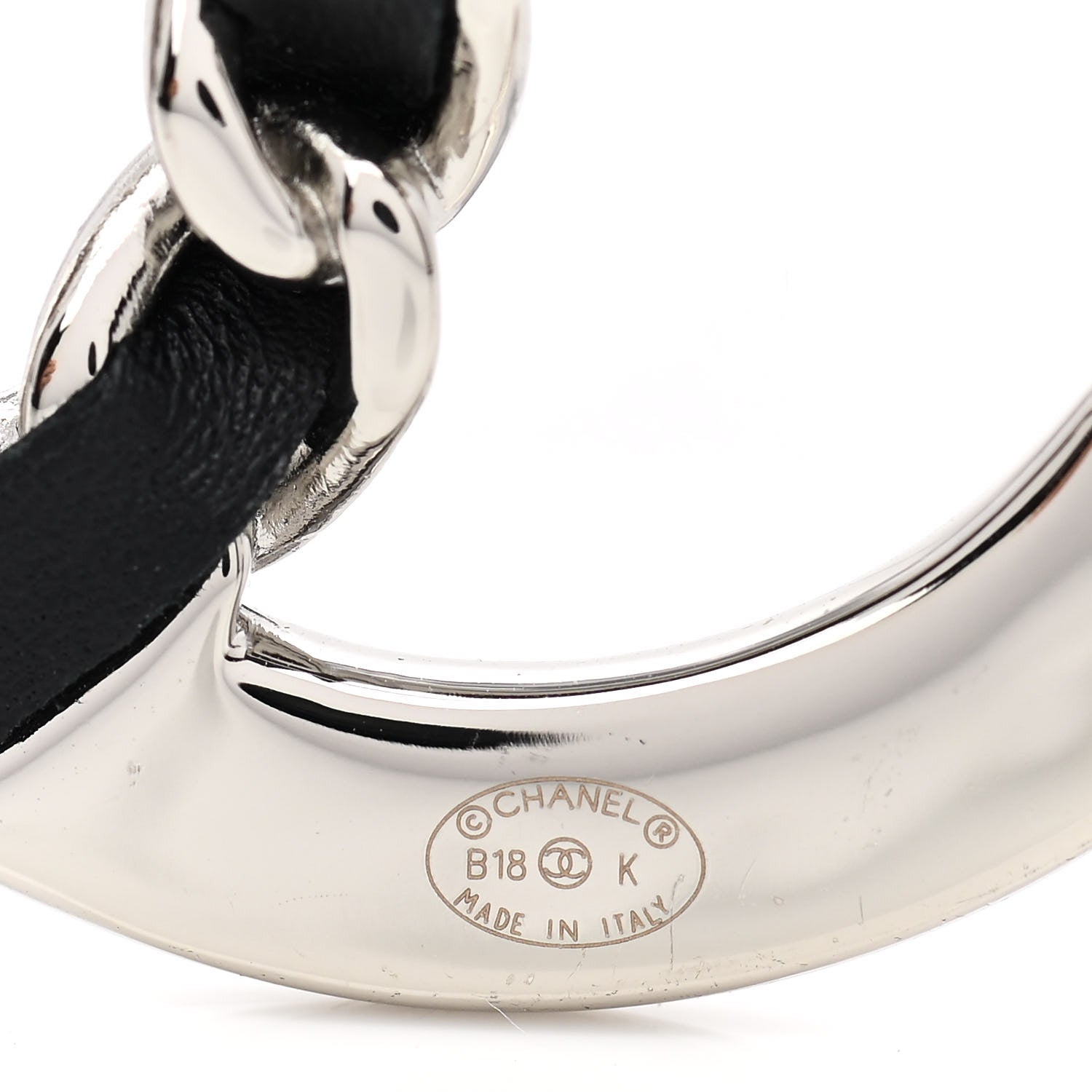 Chanel Lambskin Baguette Crystal CC Chain Brooch Black Silver 4 of 4