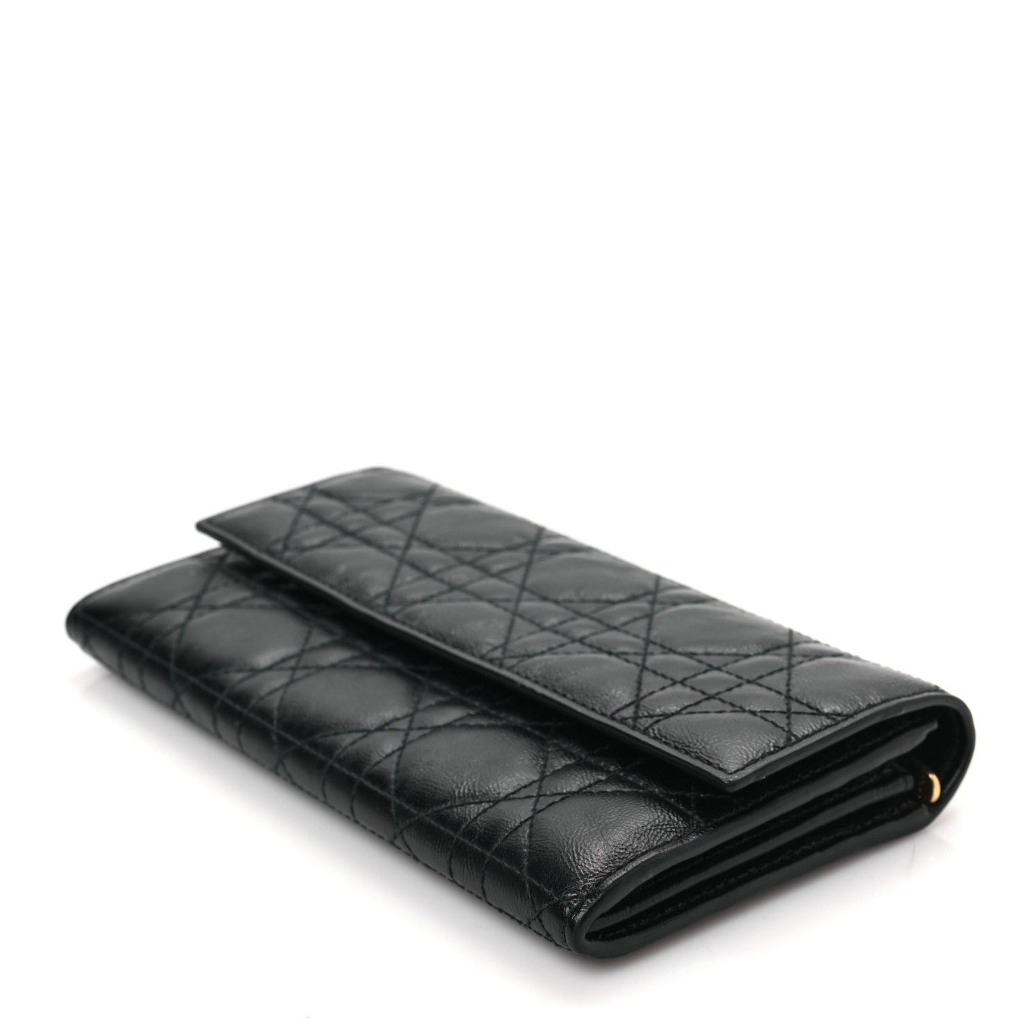 Christian Dior Calfskin Cannage Lady Dior Rendezvous Wallet Black 7 of 7