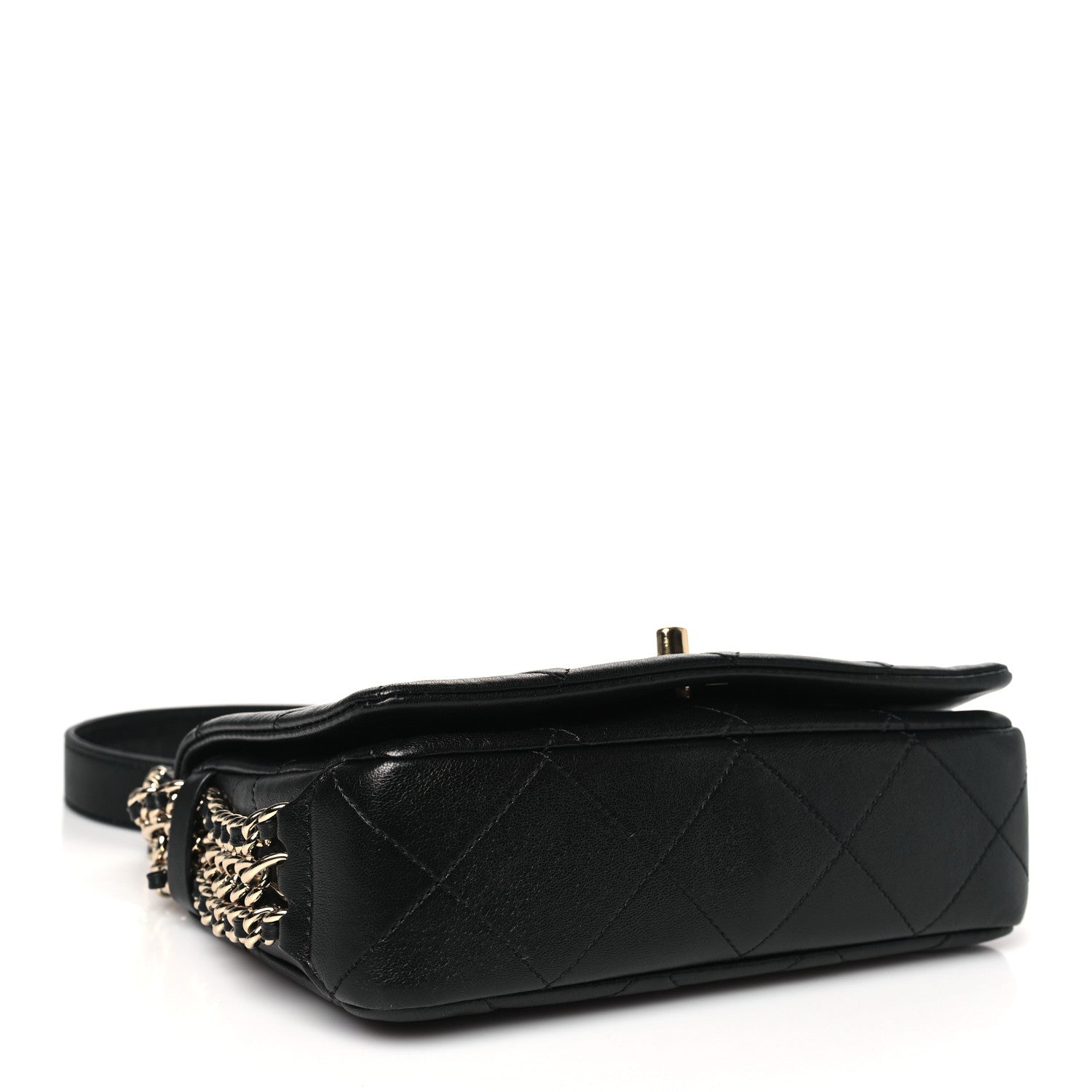 Chanel Lambskin Quilted Small Chain Rows Flap Black 5 of 11