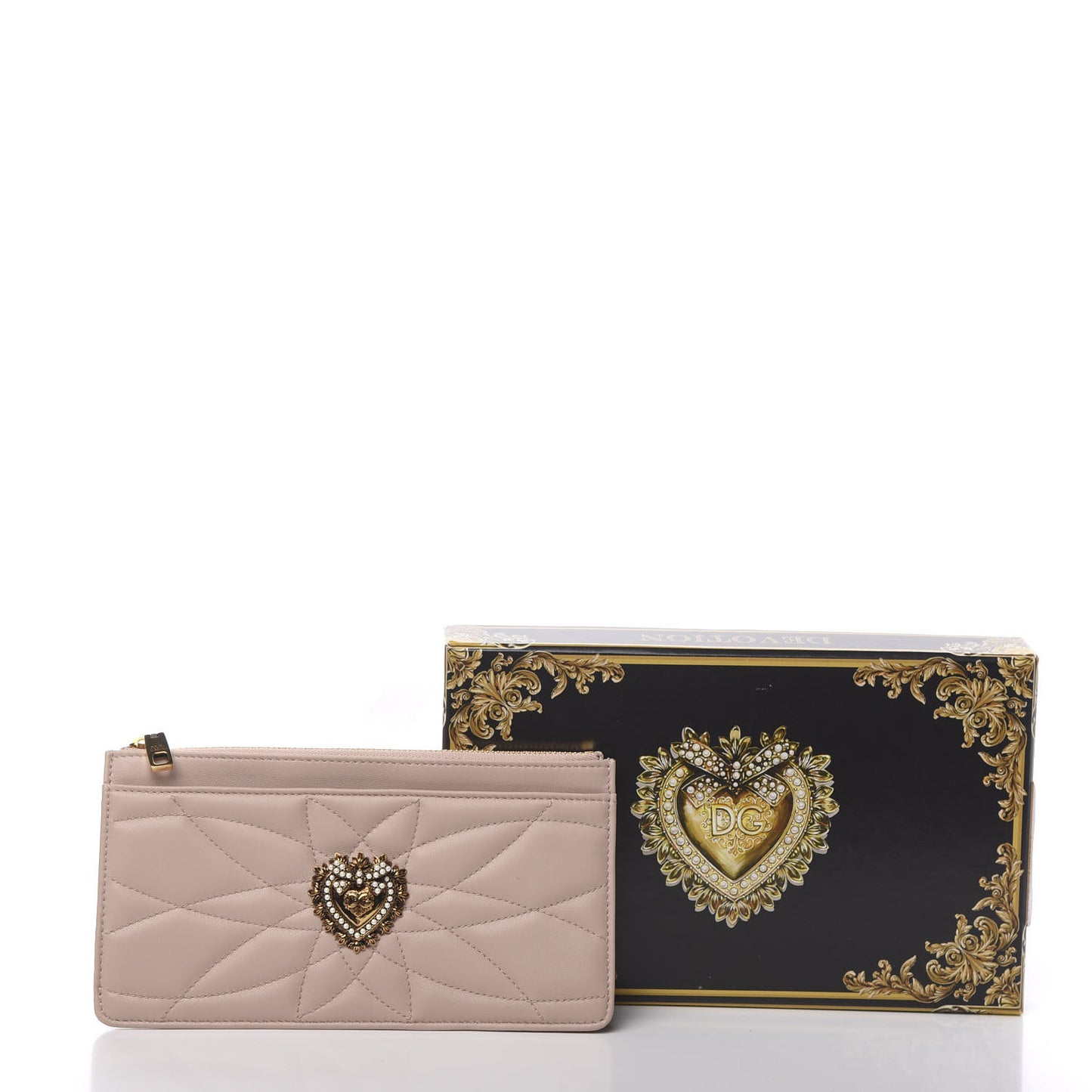 Nappa Matelasse Large Devotion Card Holder Cipria