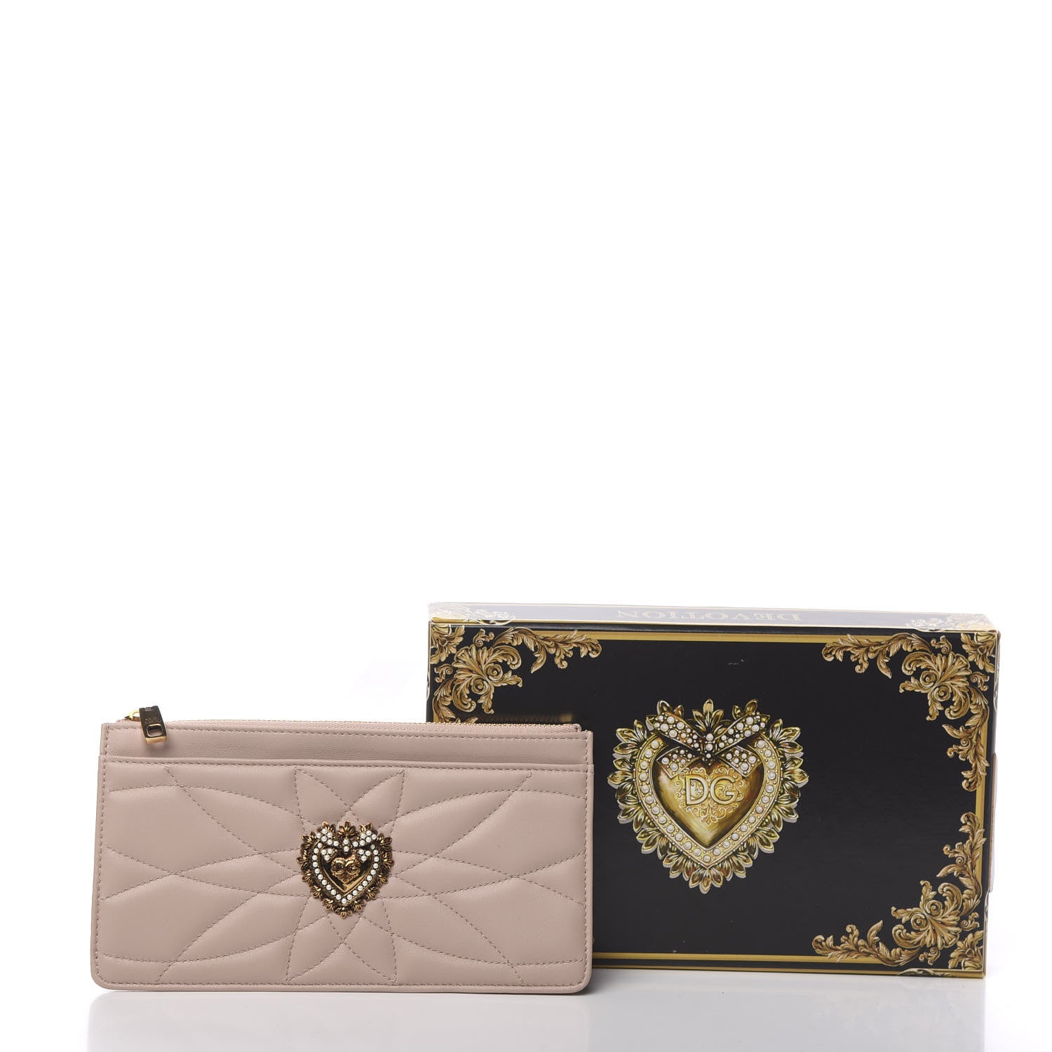 Dolce & Gabbana Nappa Matelasse Large Devotion Card Holder Cipria 8 of 8