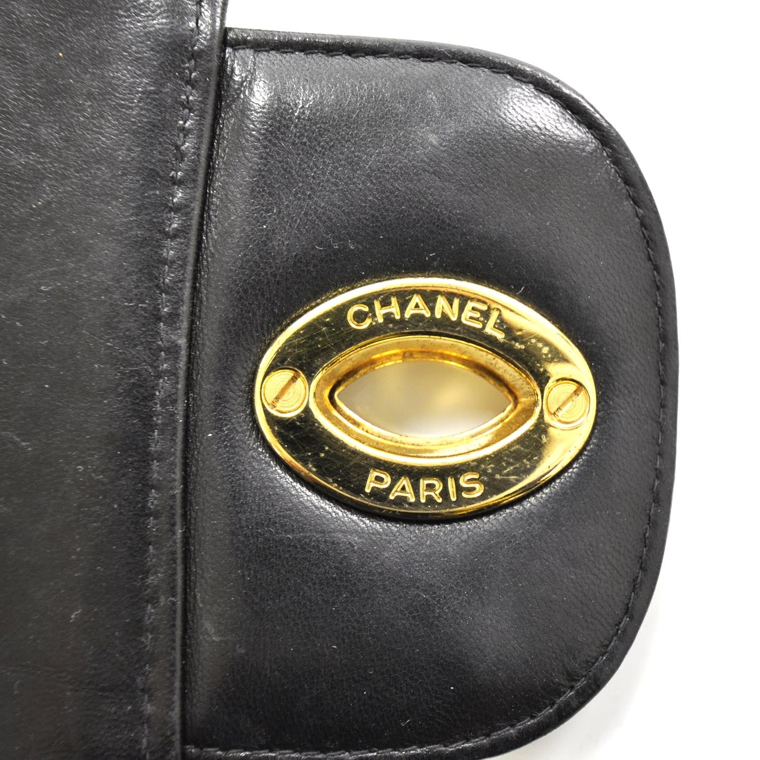 Chanel Lambskin Quilted Jumbo Flap Black 9 of 10