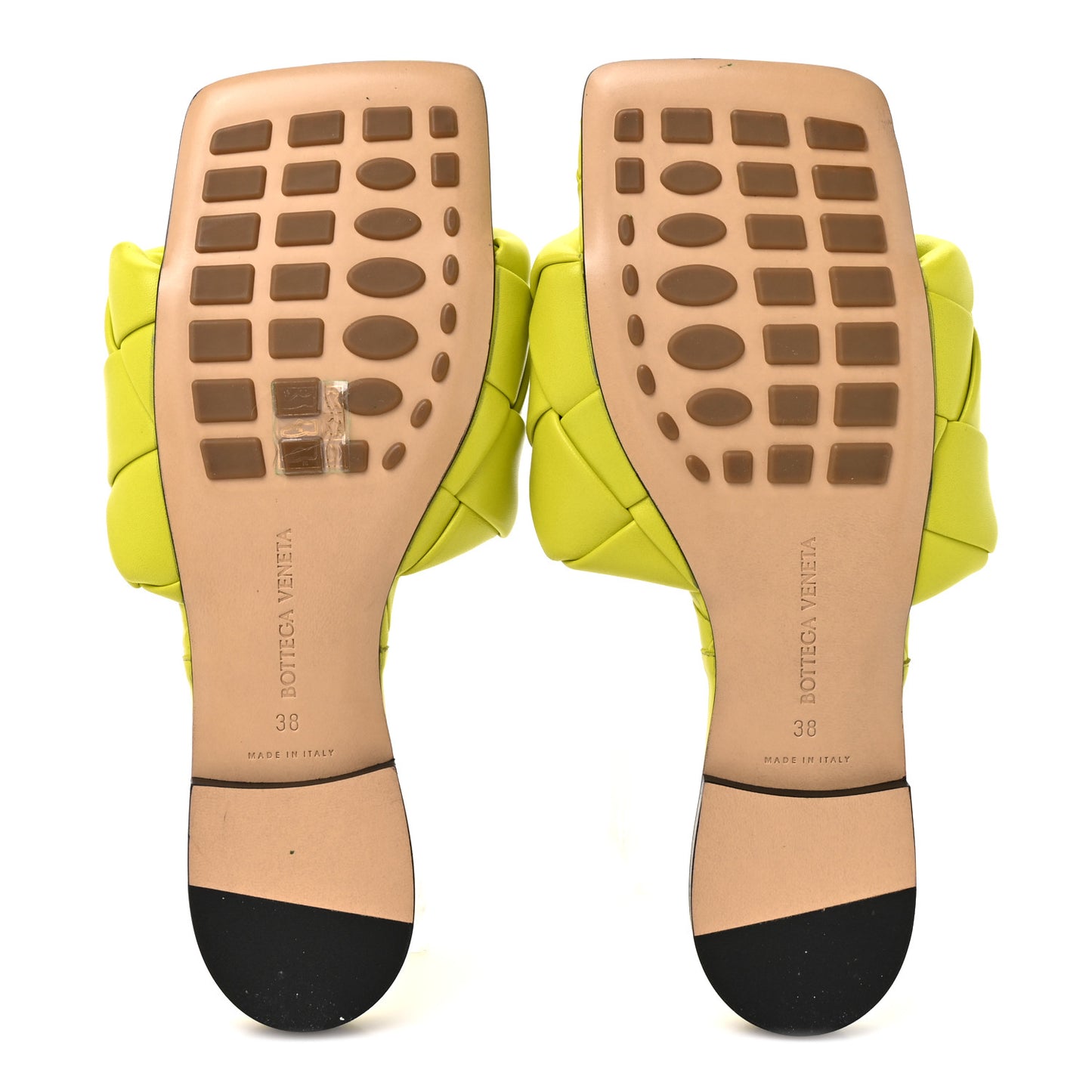 Nappa Maxi Intrecciato Lido Flat Sandals 38 Kiwi