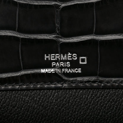 Hermes Matte Alligator Sac A Depeches 21 Messenger Bag Black 6 of 10