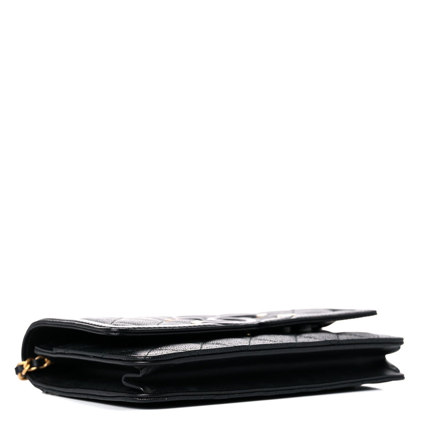 Caviar Quilted CC Filigree Wallet On Chain WOC Black