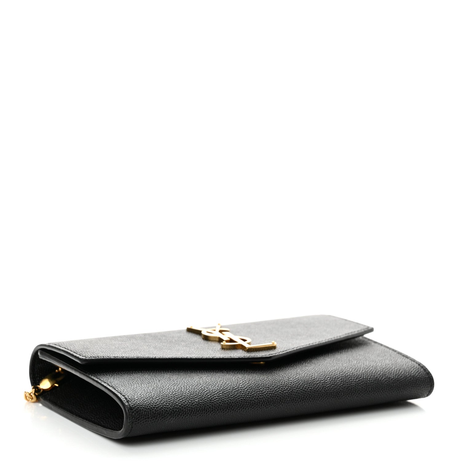 Saint Laurent Grain de Poudre Uptown Chain Wallet Black 5 of 12