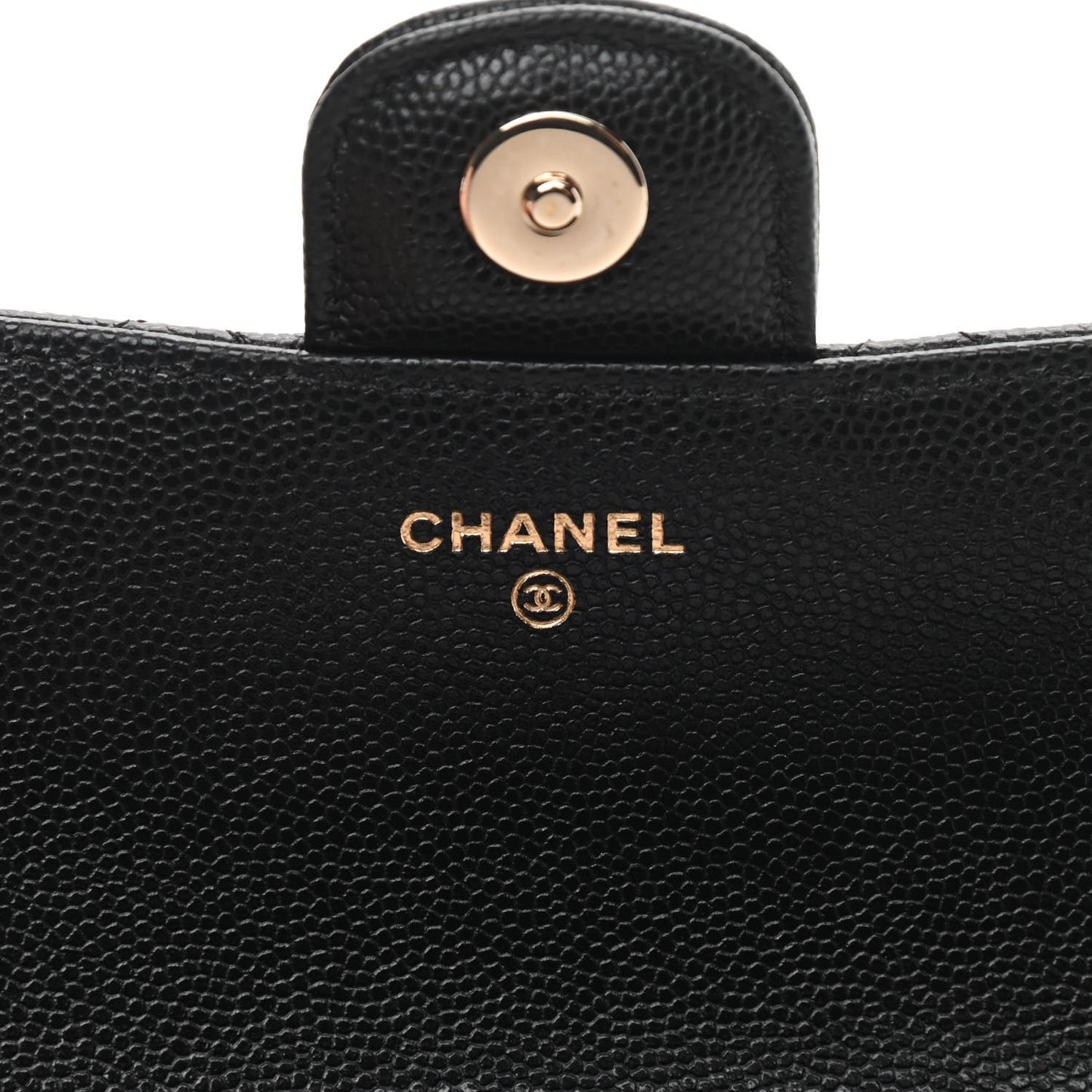 Caviar Quilted Glasses Case With Chain Black