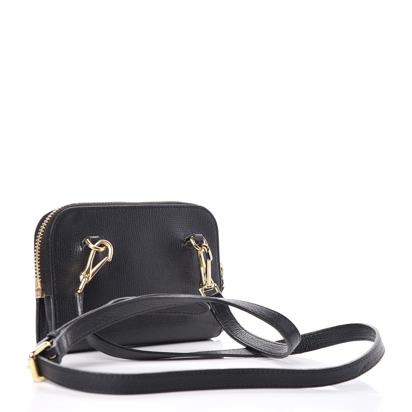 Grain Calfskin Small Crossbody Bag Black