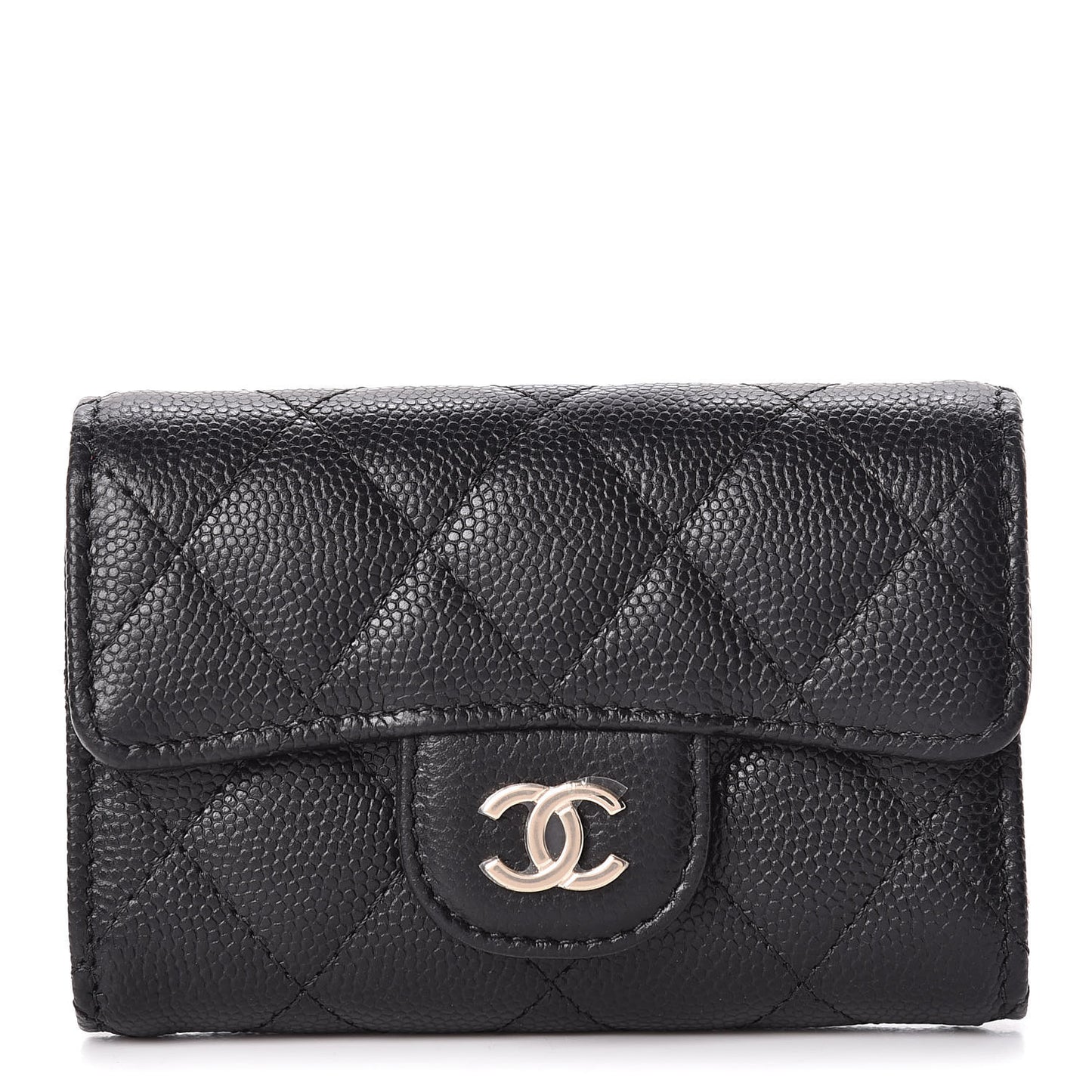 Caviar Quilted Classic 4 Key Holder Wallet Black