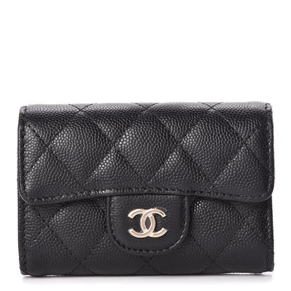 Chanel Caviar Quilted Classic 4 Key Holder Wallet Black 1 of 9