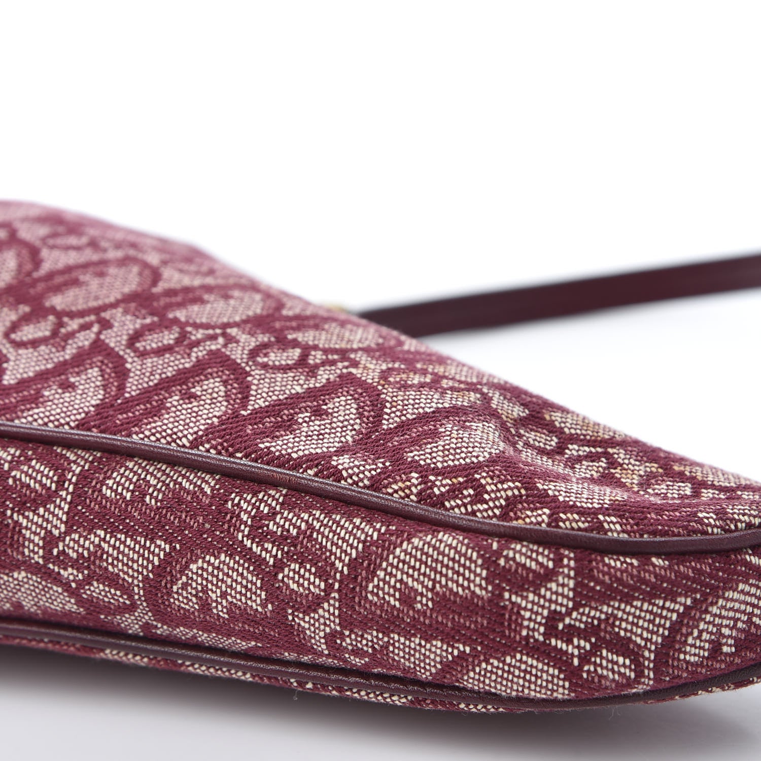 Christian Dior Monogram Mini Saddle Pochette Burgundy 6 of 10