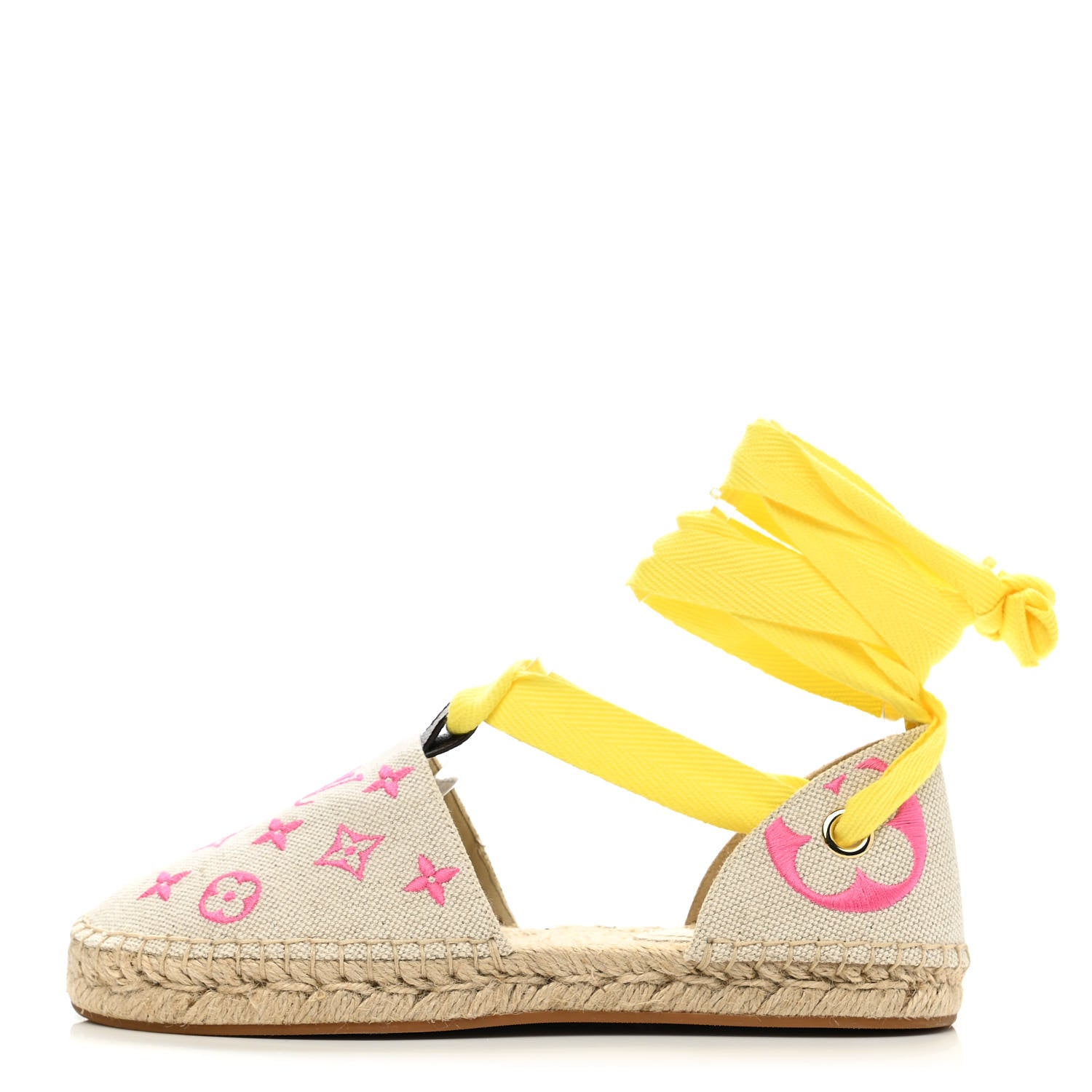 Louis Vuitton Canvas Monogram Starboard Espadrille Flats 38 Rose Pop 1 of 10