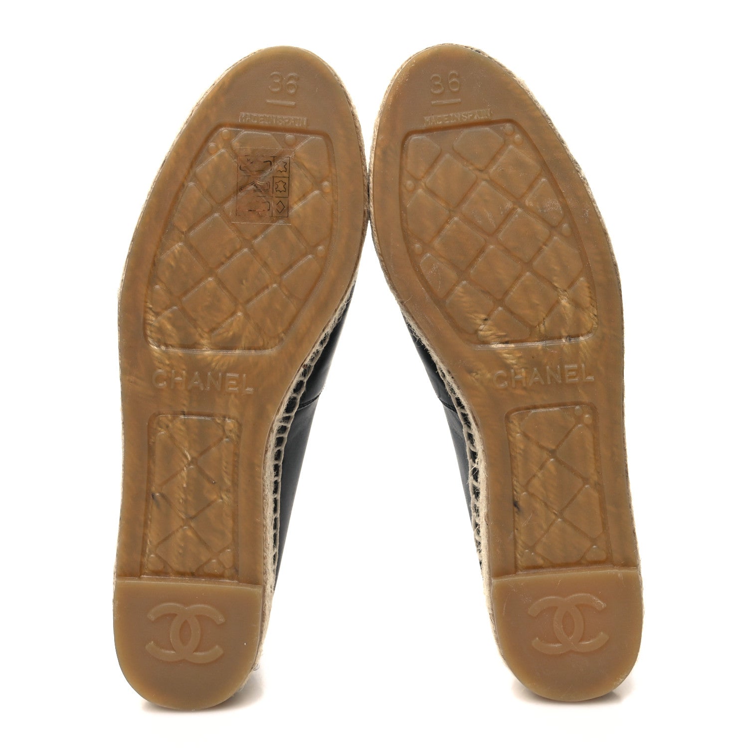 Chanel Lambskin CC Espadrilles 36 Black 5 of 9