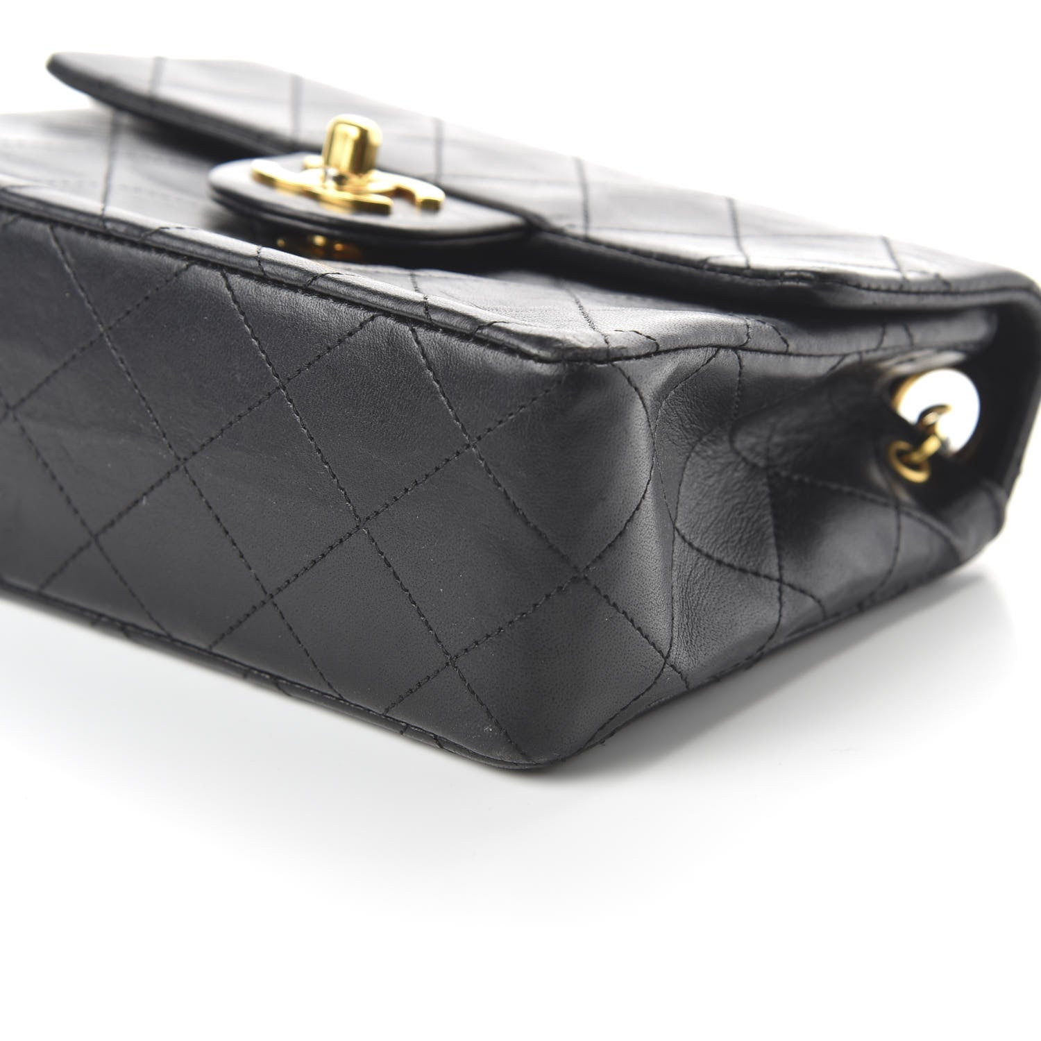 Chanel Lambskin Quilted Mini Square Flap Bag Black 7 of 10