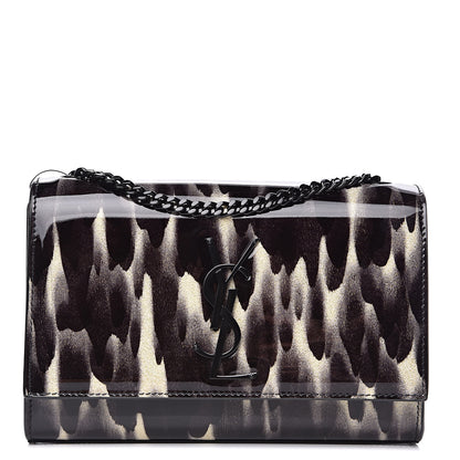 Saint Laurent Patent Small Monogram Kate Satchel Black Ivory Gold 1 of 11