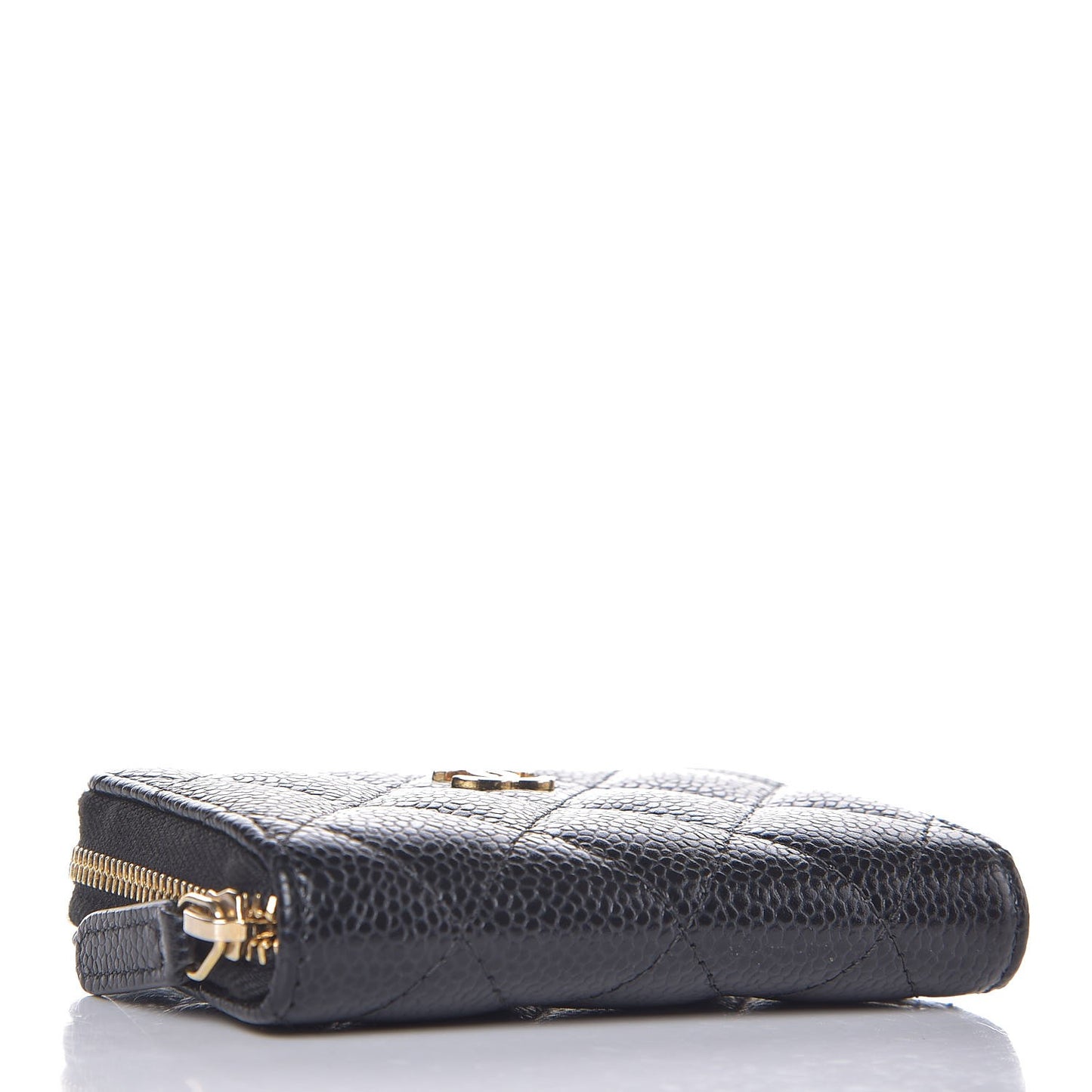 Caviar Quilted Zip Coin Purse Black