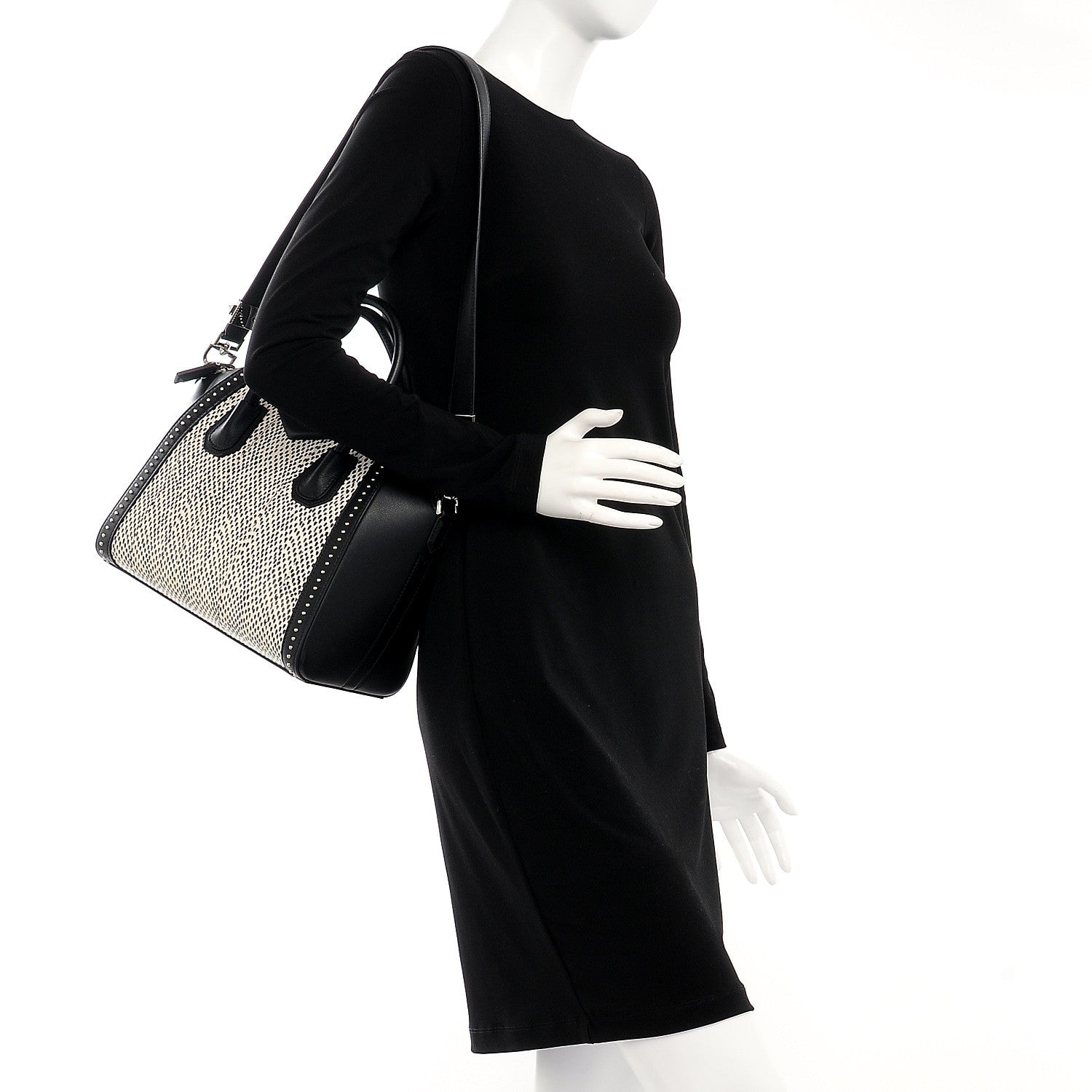 Givenchy Elaphe Calfskin Small Studded Antigona Black 2 of 10