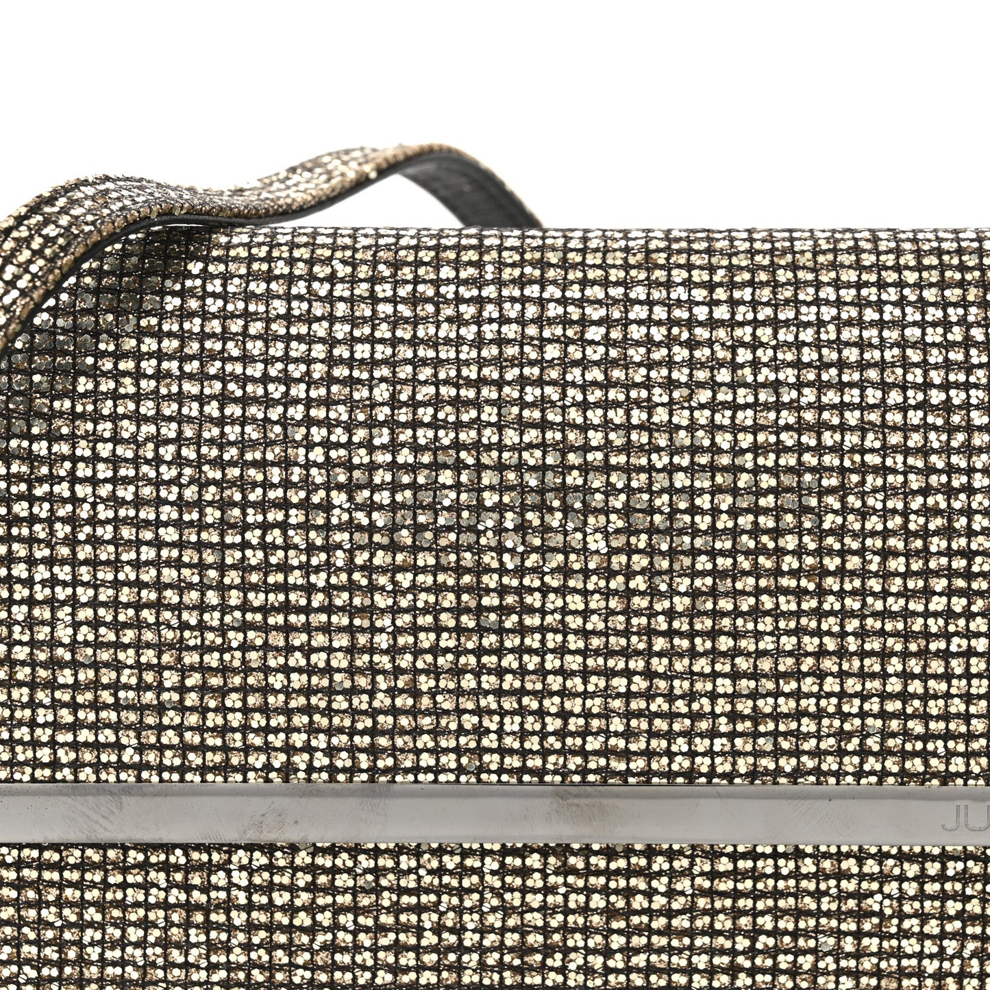 Satin Glitter Chelsea Twinkle Clutch Ebonized Gold
